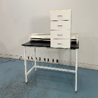 Formaspace 5' Stationary Lab Bench w/ Upper Mounted Shelving image 0